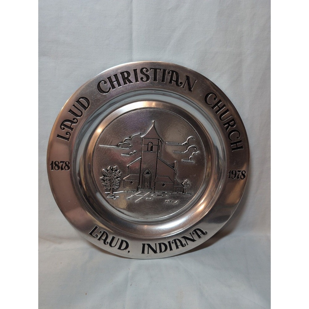 Wilton RWP pewter LAUD CHRISTIAN CHURCH Indiana metal plate Vacuum‎ Sealed
